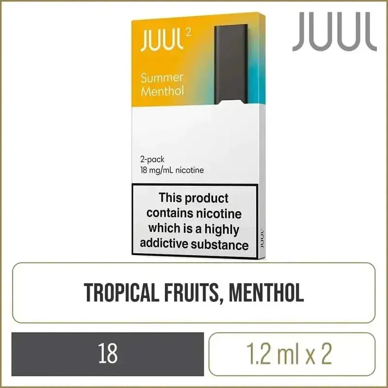 JUUL 2 Summer Menthol Pods 18mg – Tropical Cool Vape (2-Pack)